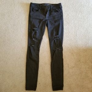 Black Distressed American Eagle Jeans